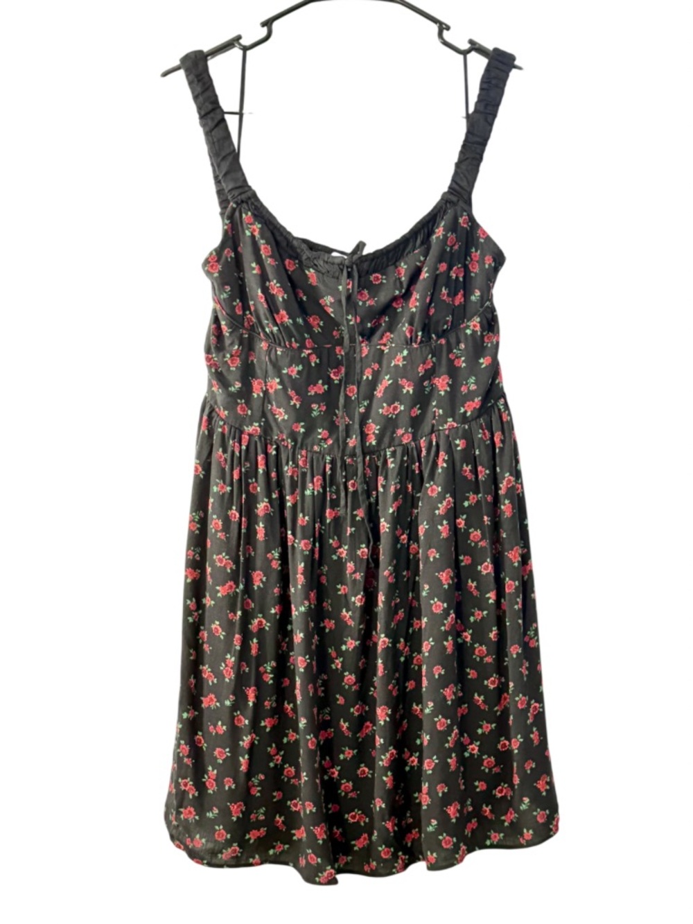 Aeropostale Black Floral Corset Style Babydoll Mini Dress Size XL